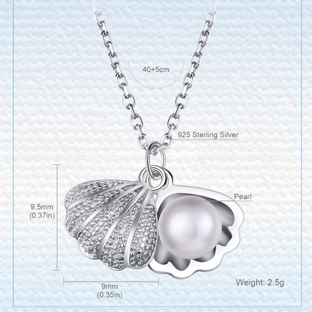 NEW 925 Sterling Silver Pearl Shell Necklace Y - Picture 8 of 8